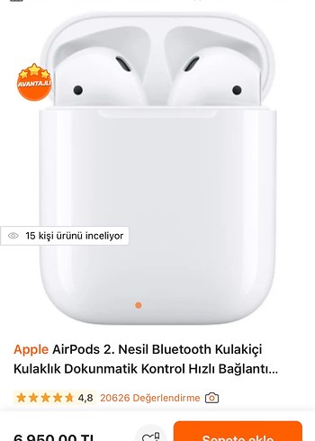Apple AirPods 2. Nesil Bluetooth Kulaklık orjinal - Görsel 2