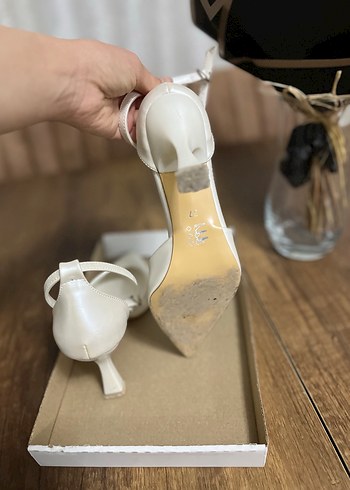 İnce Topuklu Beyaz Abiye Ayakkabı nişan söz nikah - Görsel 8