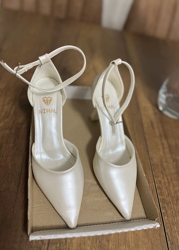İnce Topuklu Beyaz Abiye Ayakkabı nişan söz nikah - Görsel 5