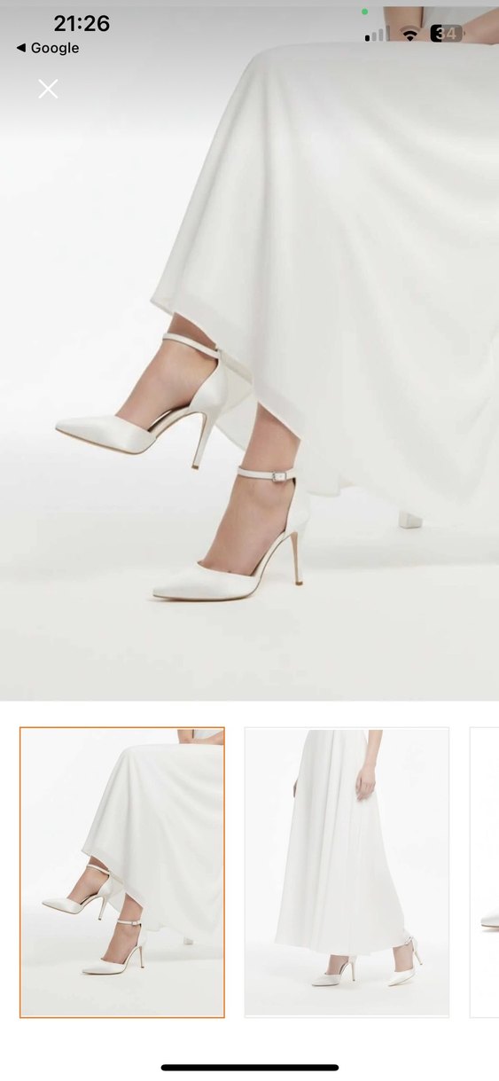 İnce Topuklu Beyaz Abiye Ayakkabı nişan söz nikah - Görsel 3