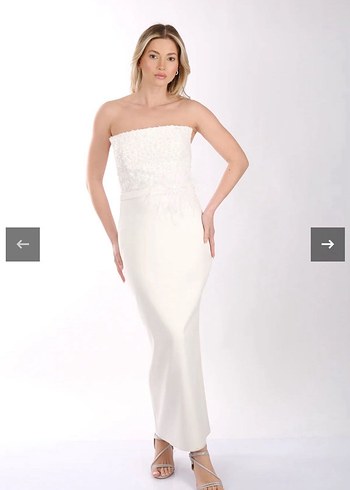 Beyaz söz nişan nikah isteme Abiye elbise - Görsel 4