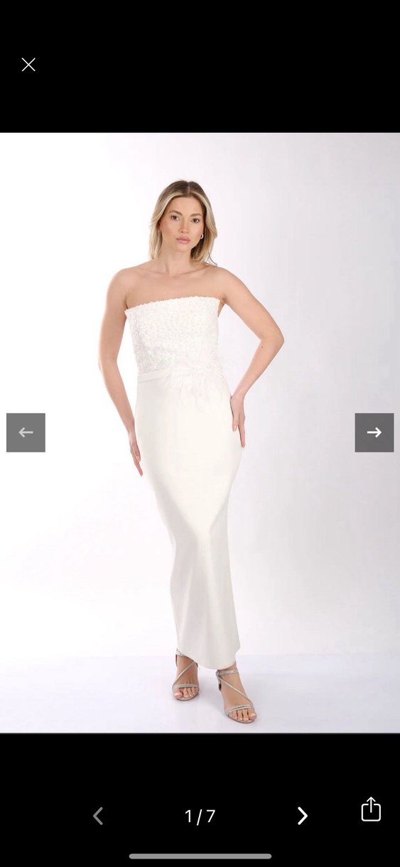 Beyaz söz nişan nikah isteme Abiye elbise - Görsel 4