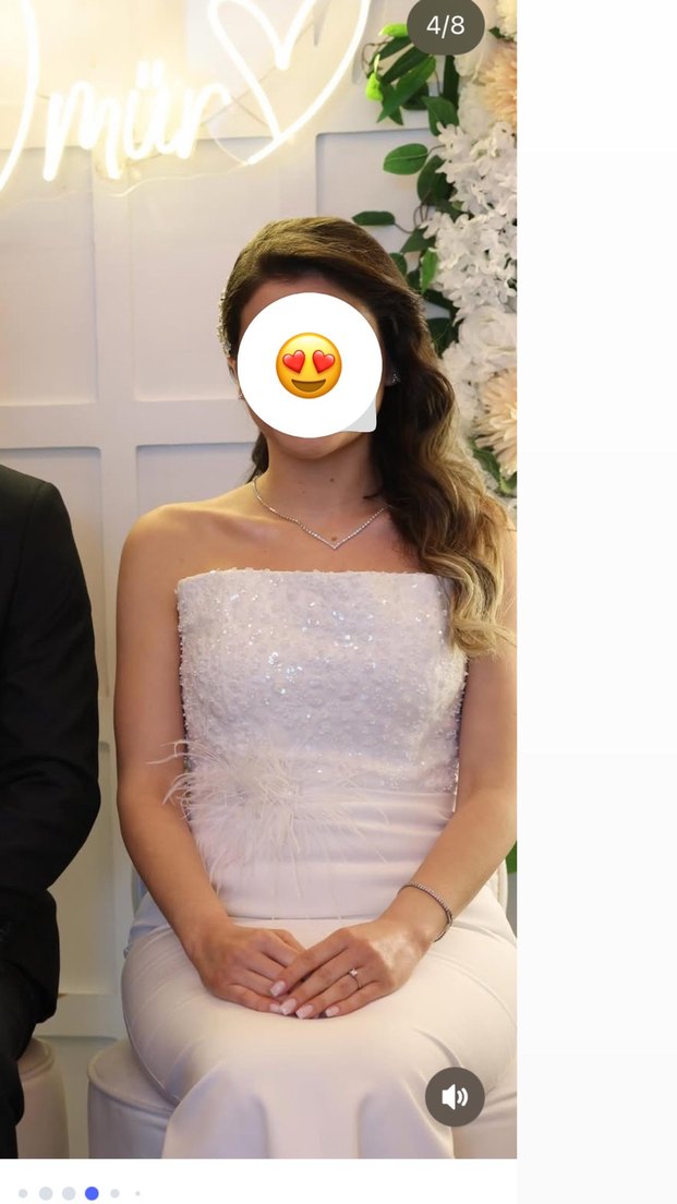 Beyaz söz nişan nikah isteme Abiye elbise - Görsel 3
