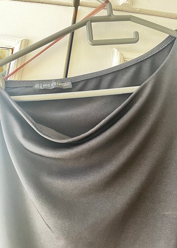 Sıfır Drapeli tek omuz Siyah Mini Elbise etiketli - Görsel 5