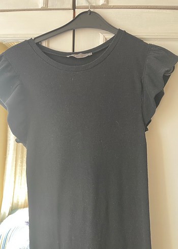 Siyah Fırfırlı dizüstü Günlük Elbise - Görsel 3