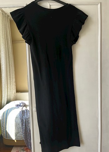 Siyah Fırfırlı dizüstü Günlük Elbise - Görsel 2