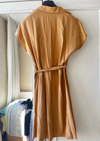 Sıfır Bej Kemerli Mini Kadın Elbise - Görsel 3