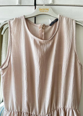 sıfır Bej Kolsuz Uzun Keten tulum hiç giyilmedi - Görsel 3