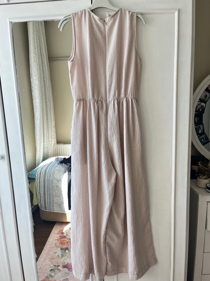 sıfır Bej Kolsuz Uzun Keten tulum hiç giyilmedi - Görsel 4