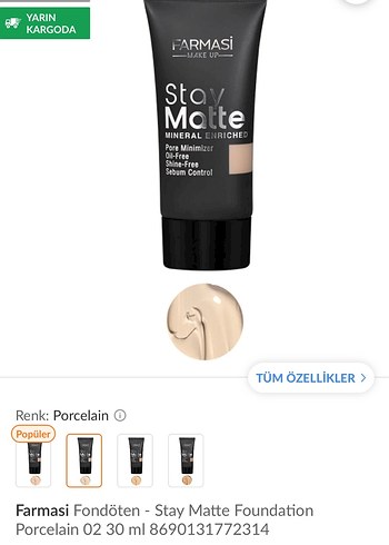 Farmasi Stay Matte Fondöten 30 ml sıfır - Görsel 2