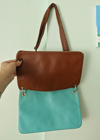 Renkli Deri Kadın Çanta Fermuarlı - Görsel 2