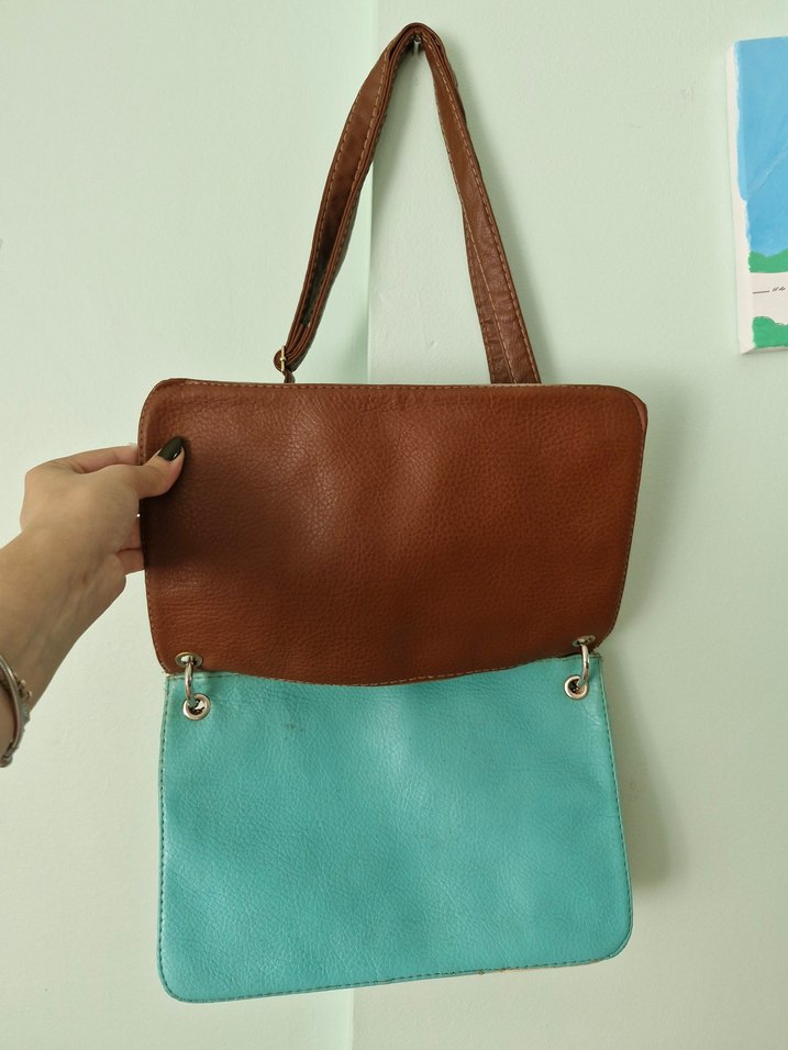 Renkli Deri Kadın Çanta Fermuarlı - Görsel 2