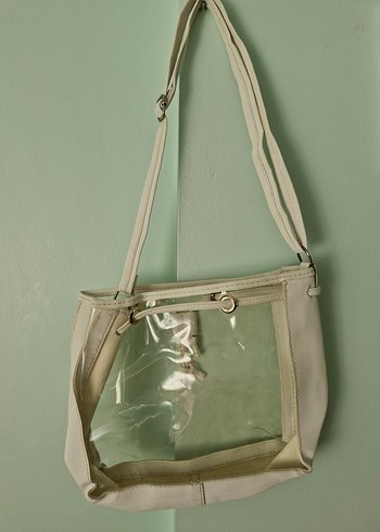 Şeffaf Detaylı Beyaz Kadın Çanta - Görsel 2