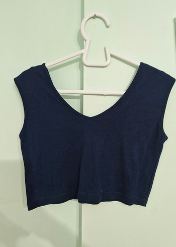 Lacivert V Yakalı Kadın Atlet - Görsel 2