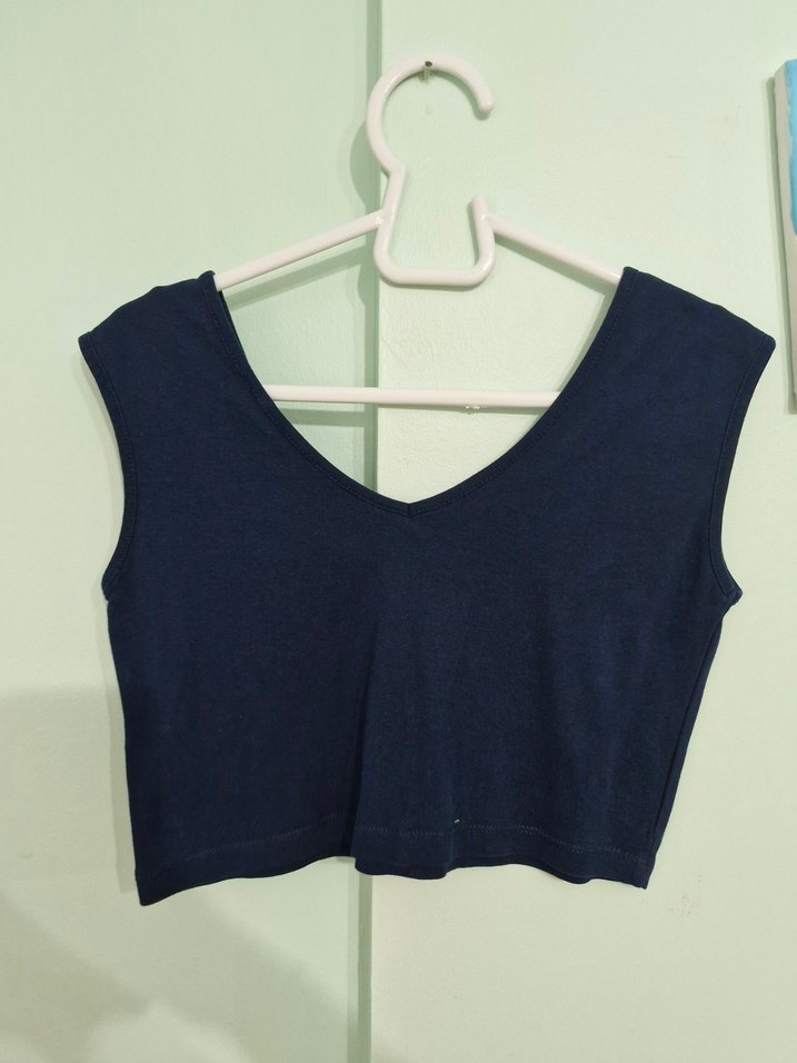 Lacivert V Yakalı Kadın Atlet - Görsel 2