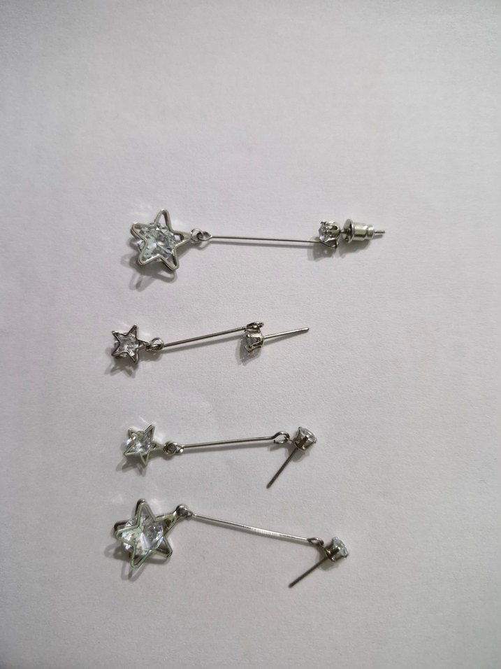 Taşlı Yıldız Küpeler - Görsel 2