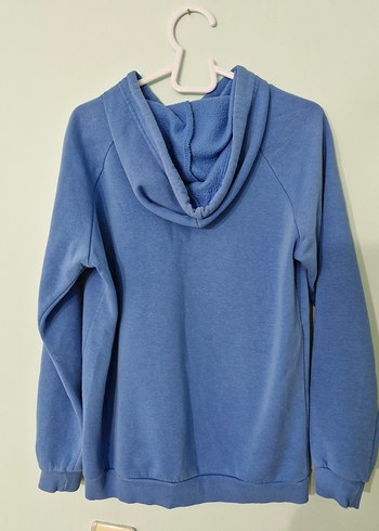 Kadın Mavi Kapüşonlu Sweatshirt - Görsel 2