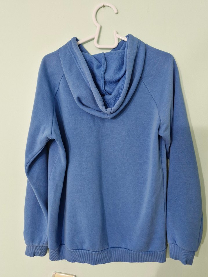 Kadın Mavi Kapüşonlu Sweatshirt - Görsel 2