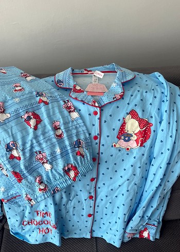 xl Beden mavi Renk Suwen pijama takımı