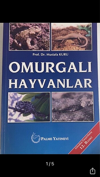 Omurgalı hayvanlar ders kitabı