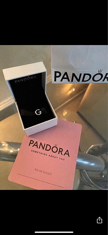 Beden gri Renk g harfi charm pandora