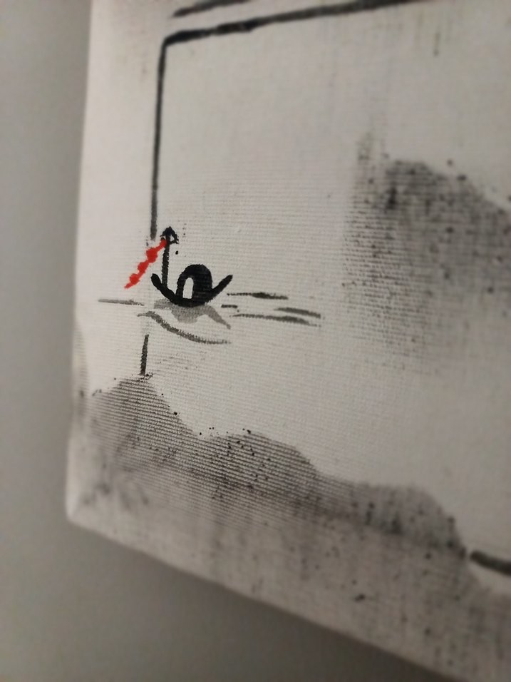 Kırmızı Detaylı Minimalist Çin Tarzı Tablo - Görsel 2