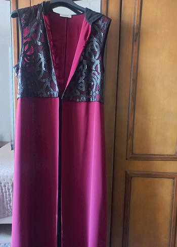 Uzun, Bordo Nakışlı Kadın Yelek - Görsel 5