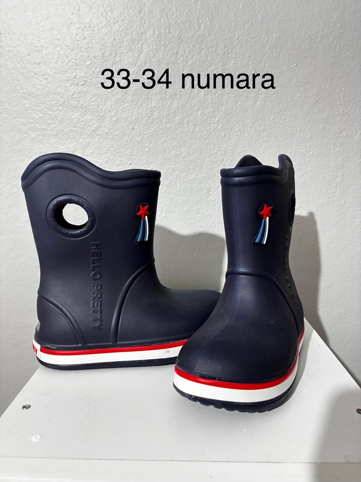 Mavi Erkek Çocuk Kauçuk Botlar Velcro - Görsel 2