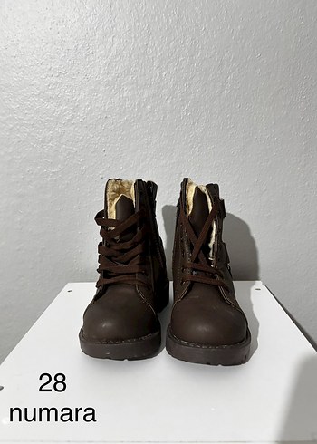 Kahverengi Deri Erkek Çocuk Biker Bot - Görsel 2