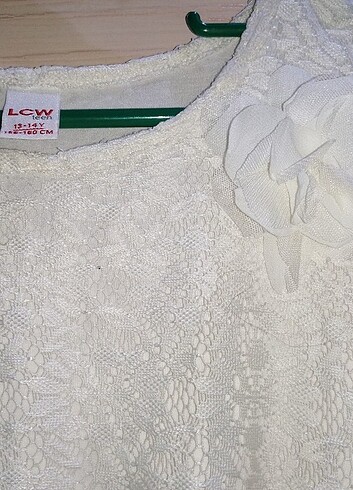 LC Waikiki LCW açık ekru 13/14 yaş elbise