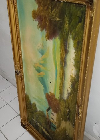  Beden altın Renk yağlı boya Doğa Manzarası Tablosu