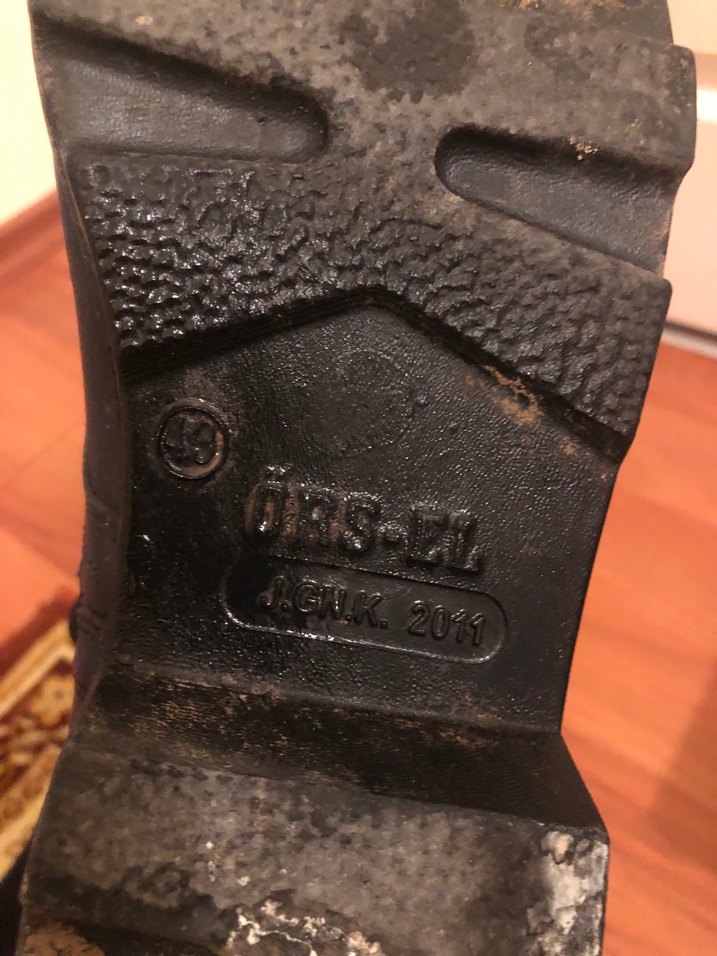 Siyah Deri Erkek Goth Botları Asker botu - Görsel 5