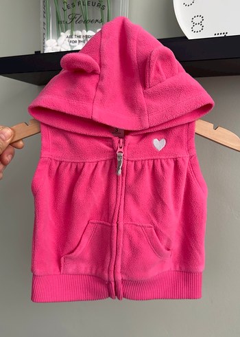 Carters Kız Bebek Kapüşonlu Fermuarlı Pembe Yelek - Görsel 4