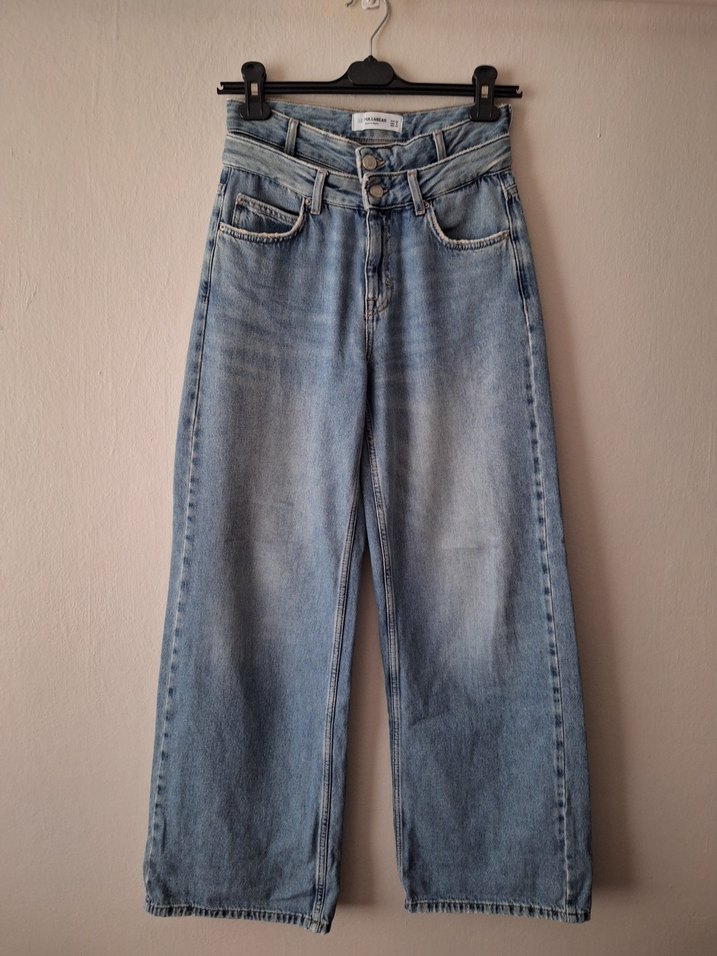 Pull&Bear Çift Bel Bantlı Baggy Jean - Görsel 3