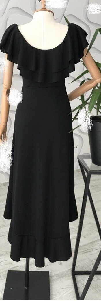 Diğer Siyah madonna yaka elbise