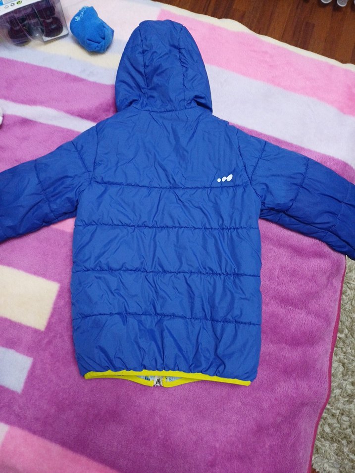 Kapüşonlu Erkek Çocuk Mavi Mont - Görsel 2