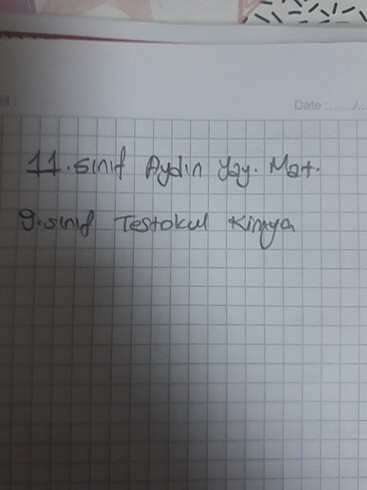 11.sınıf matematik ve 9.sınıf kimya