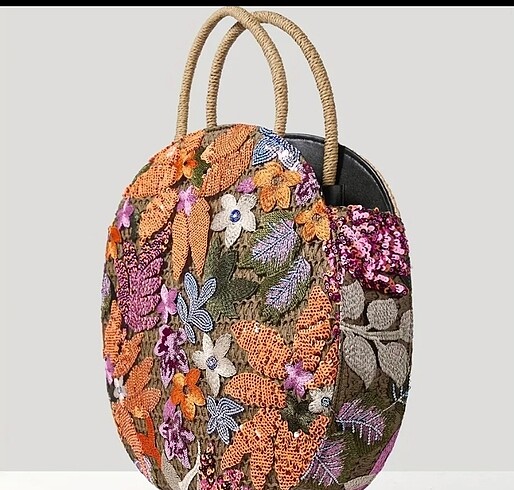 Beden pul payet isli beach bag