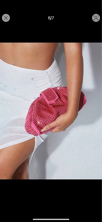 Beden pembe Renk taslı gece clutch