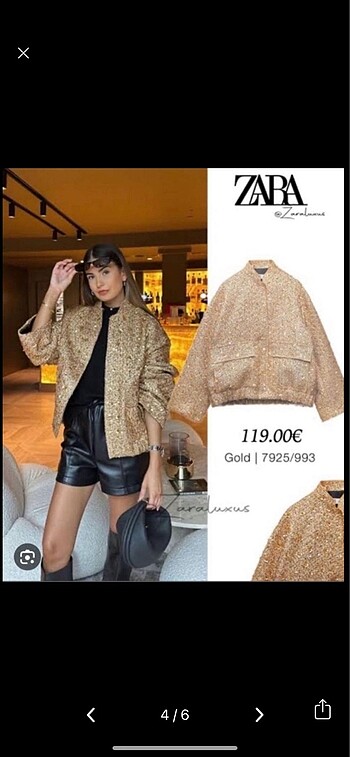 Zara zara payetli bomber ceket