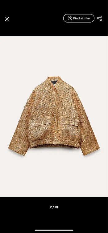 zara payetli bomber ceket