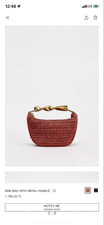 Beden turuncu Renk ZARA hasir clutch