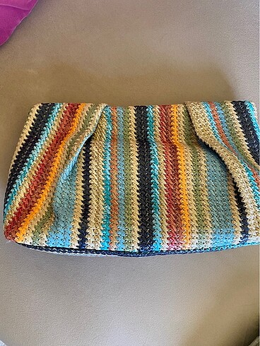 Vintage Love hasır clutch