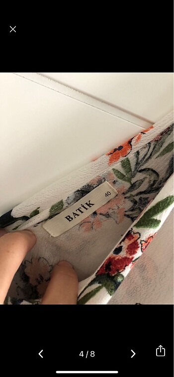 40 Beden beyaz Renk Batik elbise