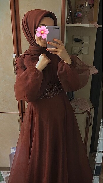 38 Beden kahverengi Renk TARÇIN RENGİ ABİYE
