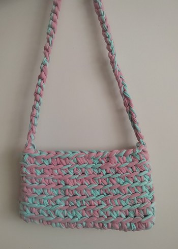 Pastel Renkli Örgü Kadın Çanta - Görsel 2