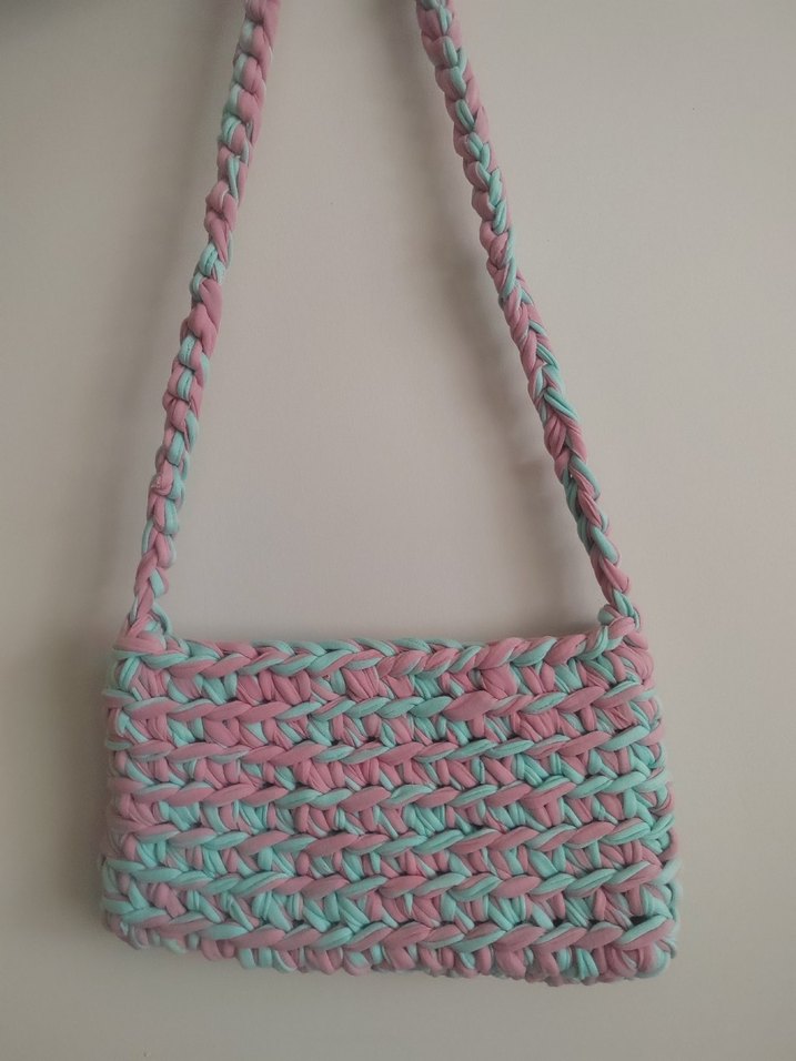 Pastel Renkli Örgü Kadın Çanta - Görsel 2