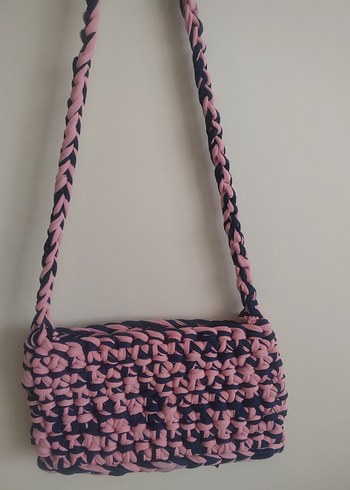 Pembe Örgü Kadın Çanta - Görsel 4