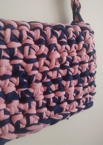 Pembe Örgü Kadın Çanta - Görsel 3