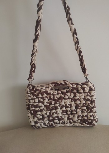 Kahverengi Örgü Kadın Çanta - Görsel 2